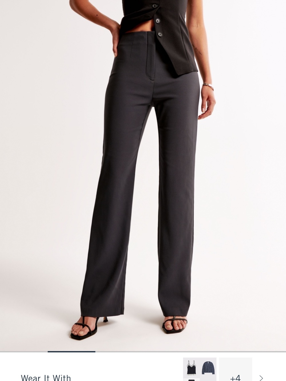 Abercrombie & Fitch Black Boot-Cut Dress Pants